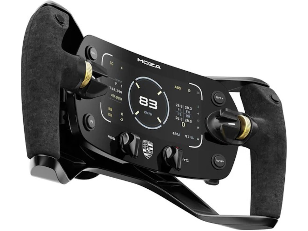 MOZA Porsche MISSION R Simracing Steering Wheel Rat og pedaler
