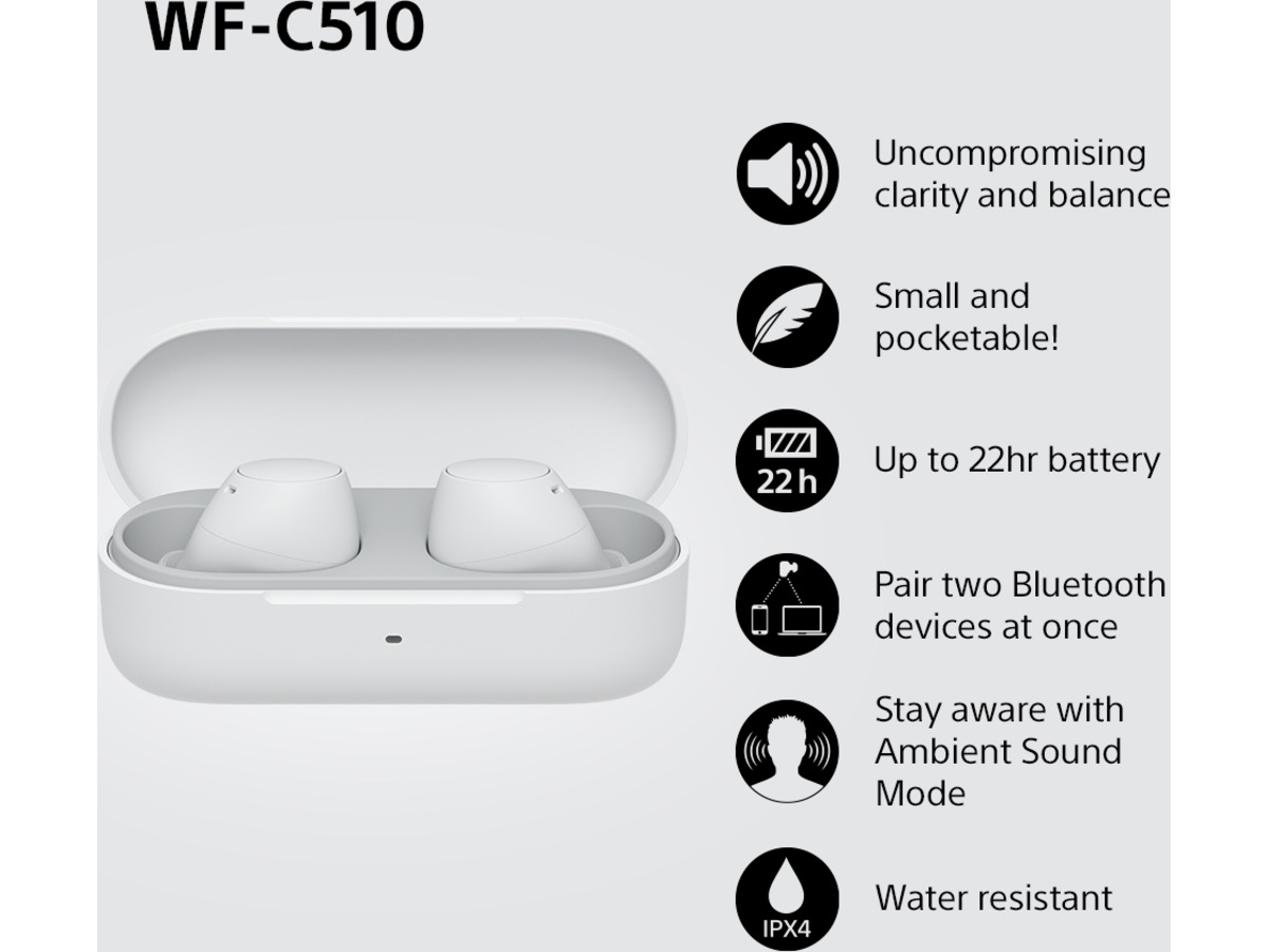 Sony WH-1000XM5 trådløse hovedtelefoner, over-ear (sølv) + WF-510 buds Høretelefoner