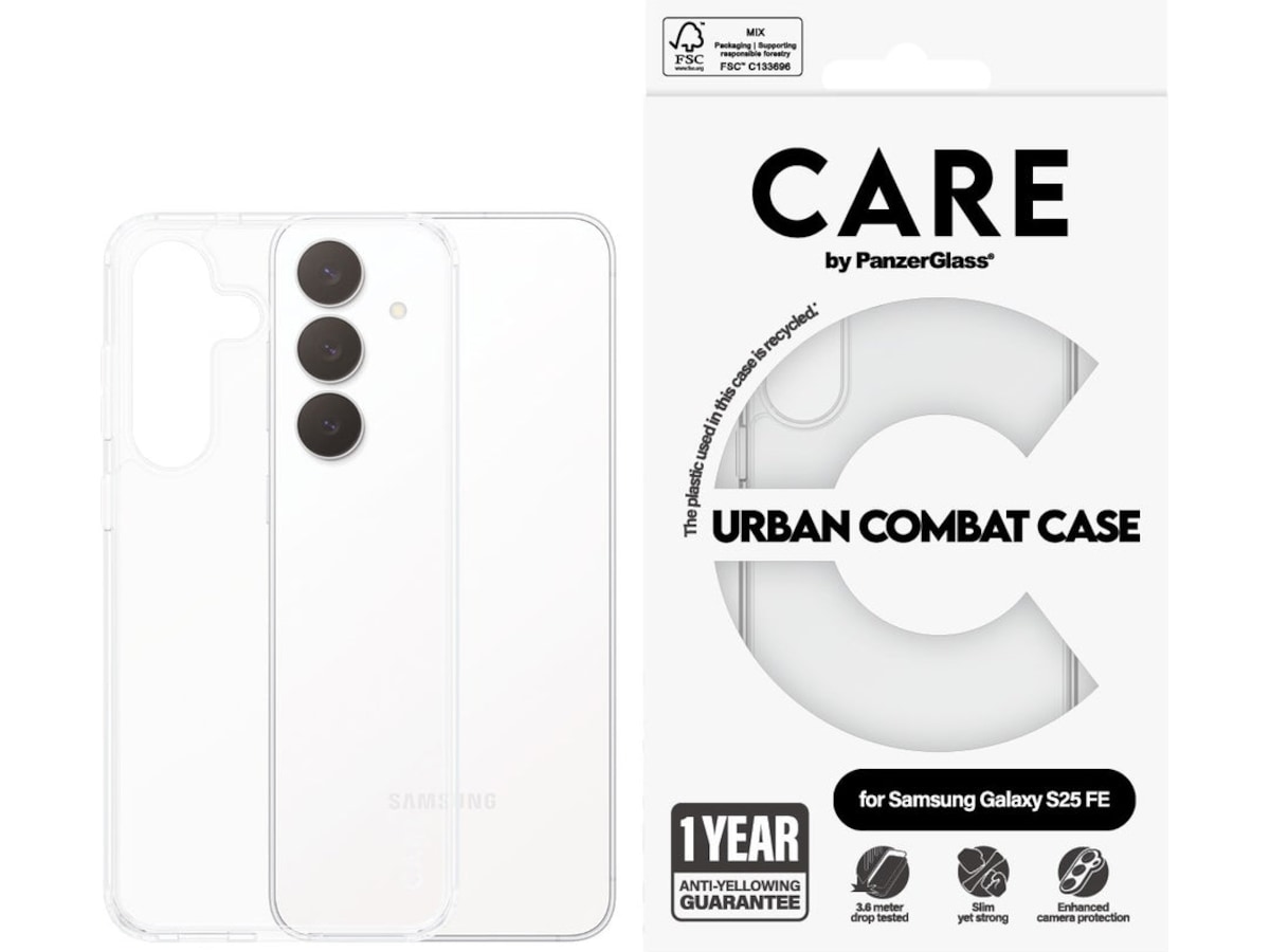PanzerGlass CARE Galaxy S25 FE Urban Combat cover (gennemsigtig) Mobilcover