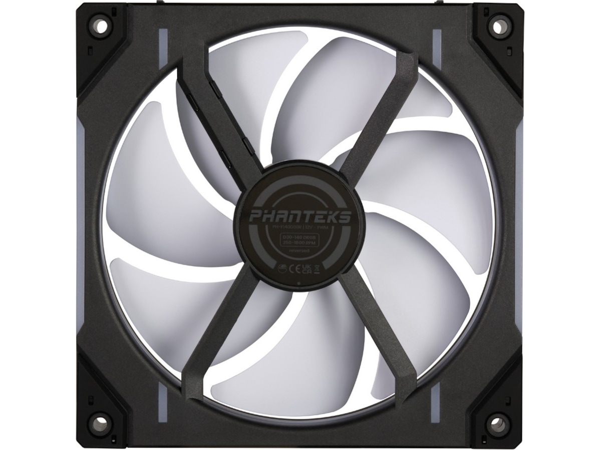 Phanteks D30 140mm PWM DRGB Reverse Ventilator (sort) Blæsere