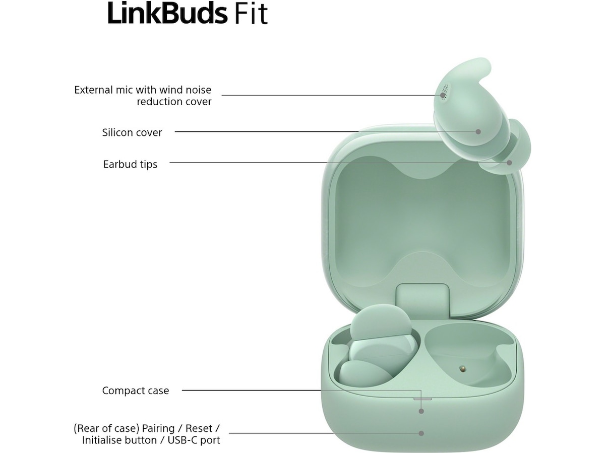 Sony Linkbuds Fit trådløse ørepropper, In-Ear (grøn) In-ear høretelefoner