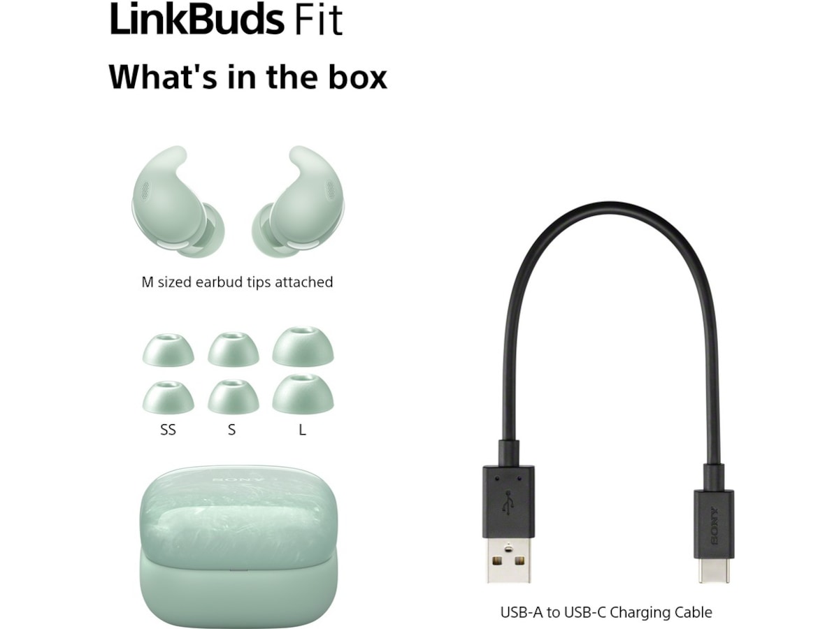Sony Linkbuds Fit trådløse ørepropper, In-Ear (grøn) In-ear høretelefoner