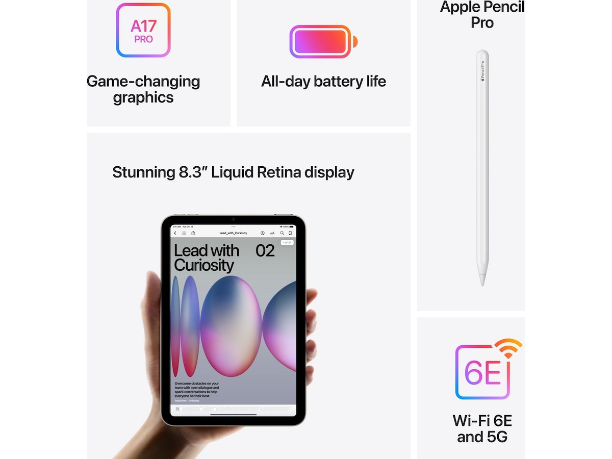 iPad mini (2024) 512GB 5G (lilla) Tablets