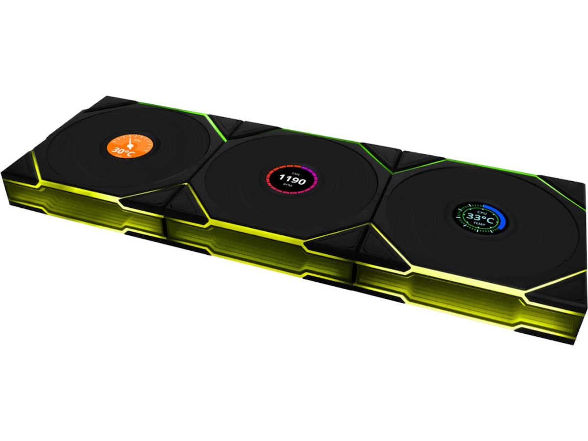 Lian Li UNI FAN TL Wireless LCD Reverse 3pk (sort) Blæsere