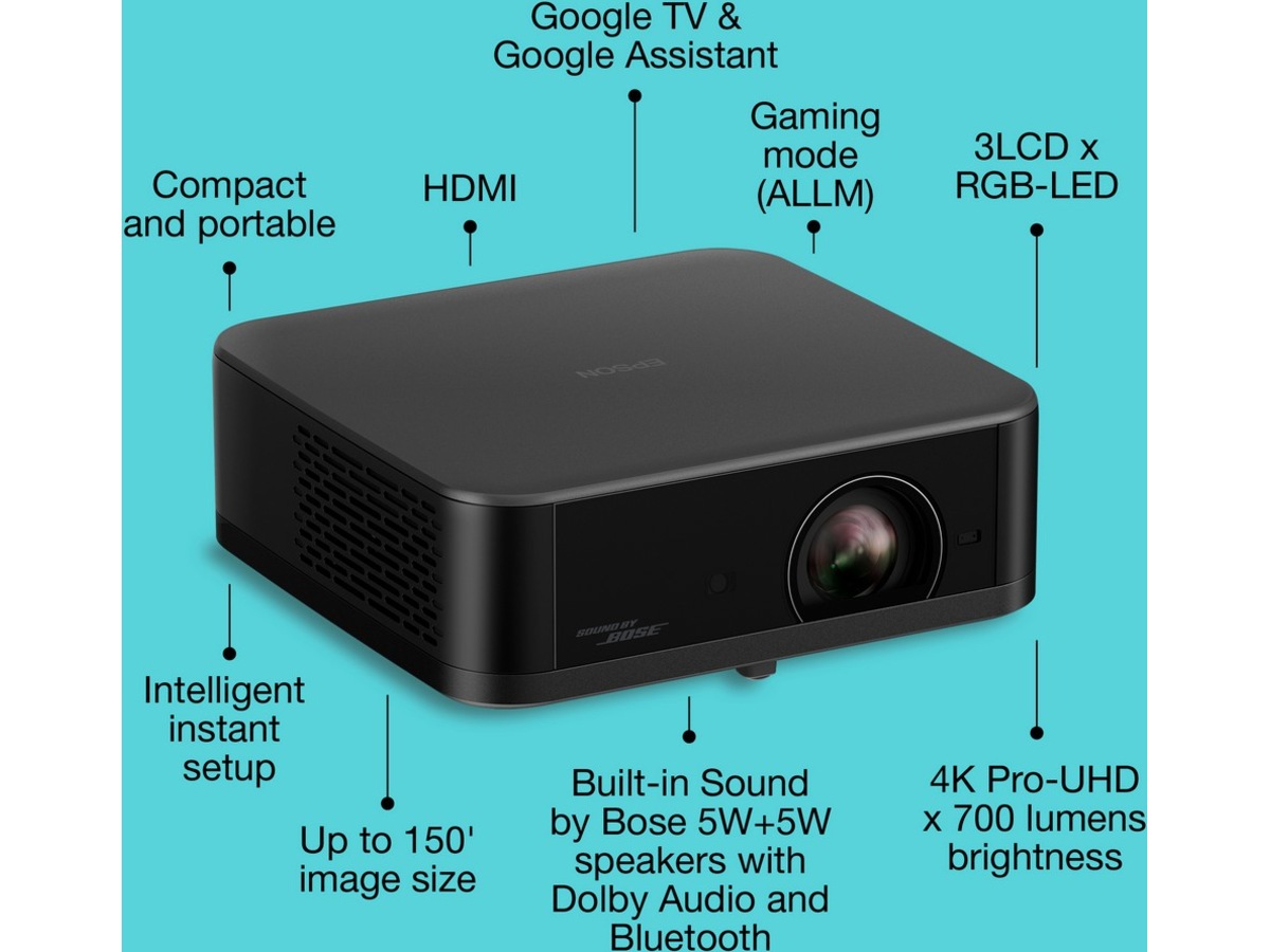 Epson Lifestudio Pop EF-62B 4K bærbar projektor (sort) Projektorer