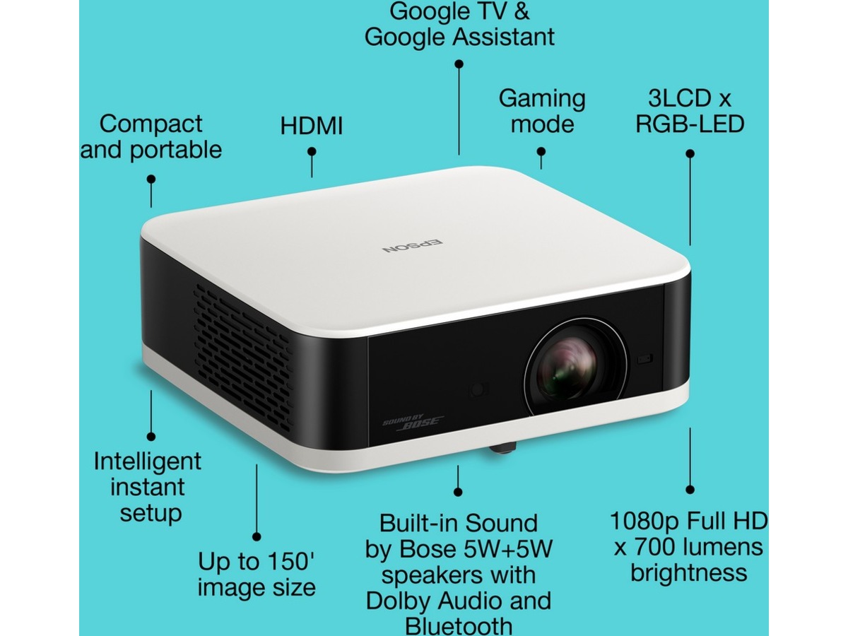 Epson Lifestudio Pop EF-61W bærbar 3LCD projektor (hvid) Projektorer