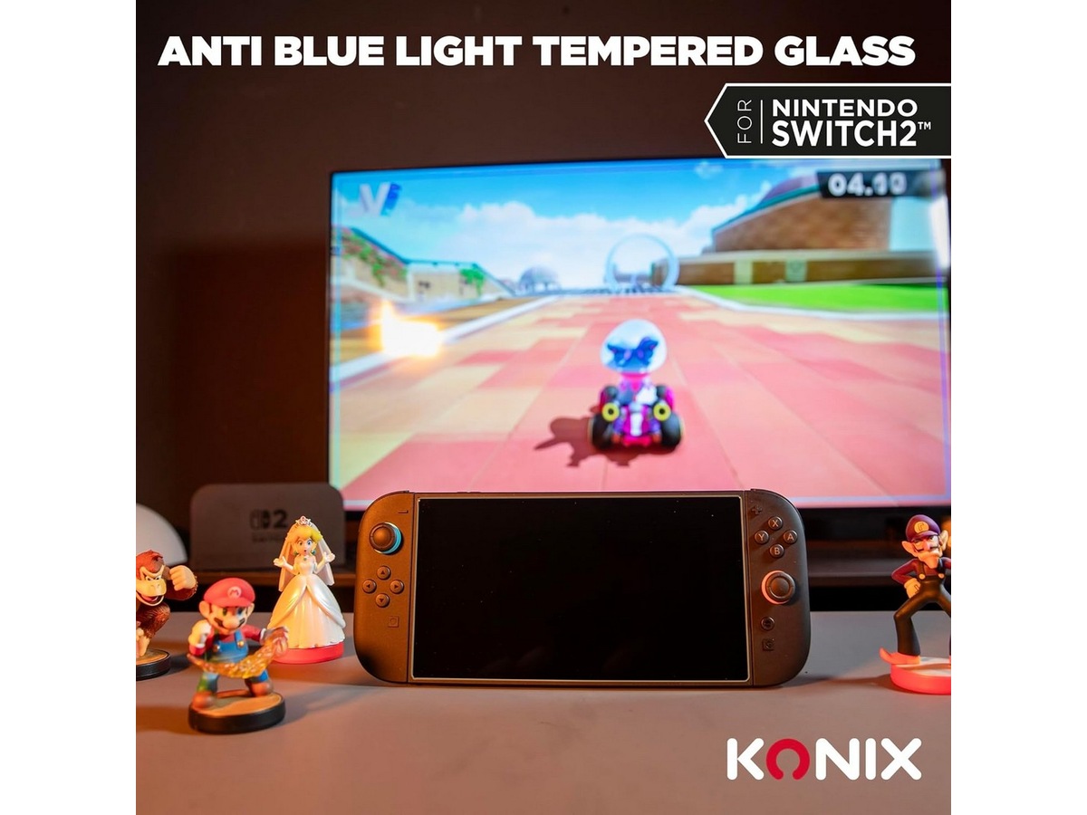 KONIX NSW2 hærdet glas 9H Håndholdte spillekonsoller