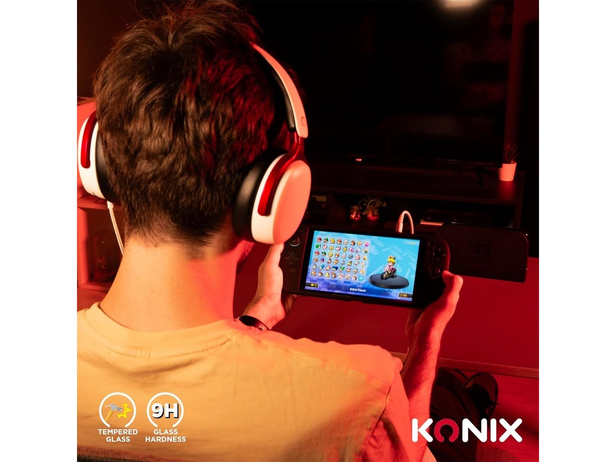 KONIX NSW2 hærdet glas 9H Håndholdte spillekonsoller