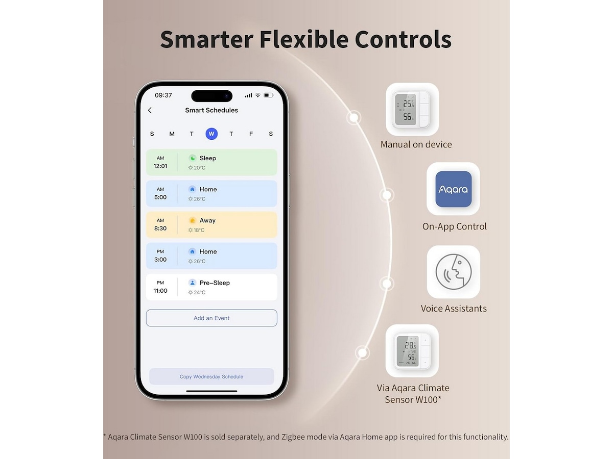 Aqara Golvvärmetermostat W500 Tilbehør til varme