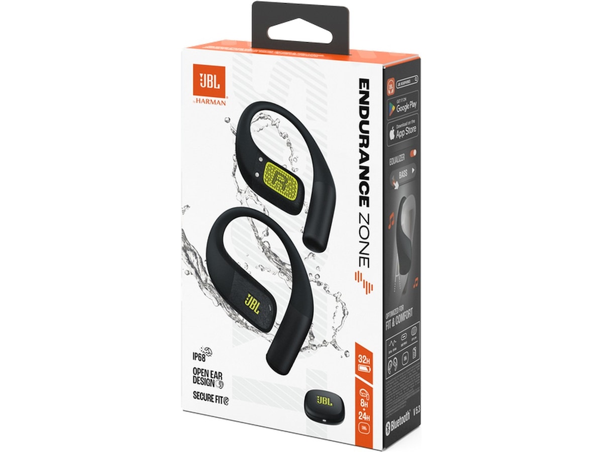 JBL Endurance Zone Trådløse ørepropper, Open Ear (sort/lime) In-ear høretelefoner