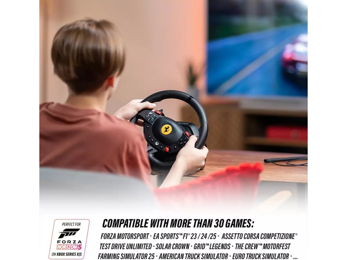 Thrustmaster T98-X Ferrari 296 GTS Racing Wheel Rat og pedaler