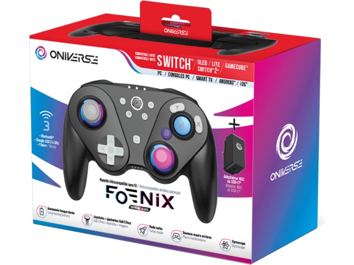Oniverse Foenix Nintendo Switch 2 trådløs controller (sort) Tilbehør til spilkonsoller