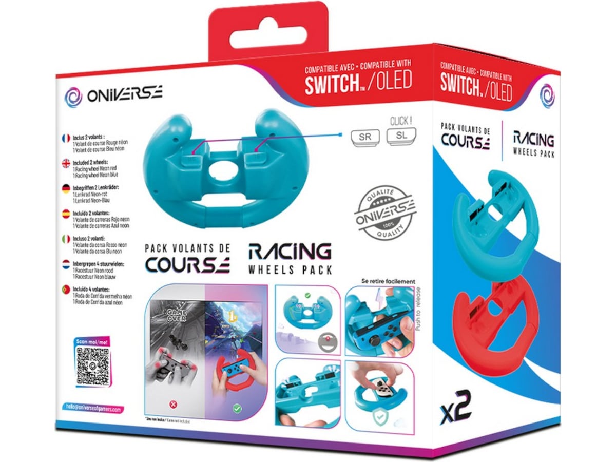 Oniverse Nintendo Switch klassiske Joy-Con rat (rød/blå) Tilbehør til spilkonsoller