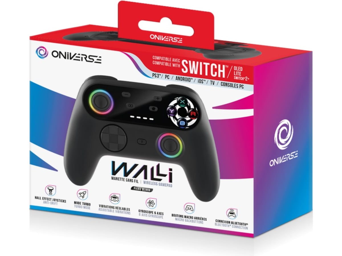 Oniverse Walli Nintendo Switch 2 trådløs controller (piano sort) Tilbehør til spilkonsoller