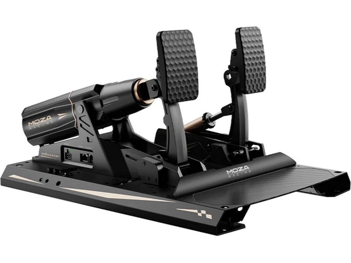 MOZA mBooster Active Pedal Set (med CRP2-gaspedal) Rat og pedaler