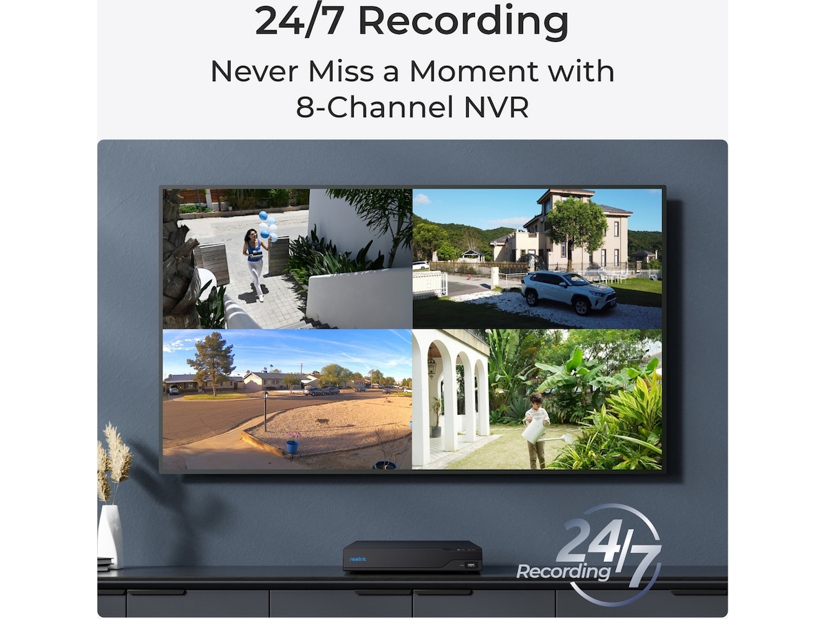 Reolink NVS8-5MB4 NVR med 4 kameraer Overvågningskameraer