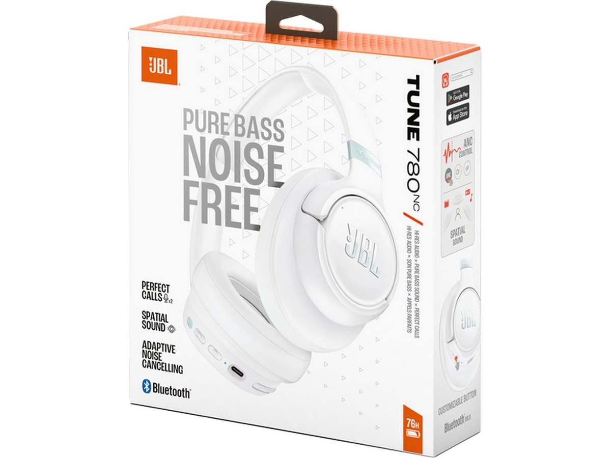 JBL Tune 780NC trådløse hovedtelefoner, Over-Ear (hvid) Høretelefoner