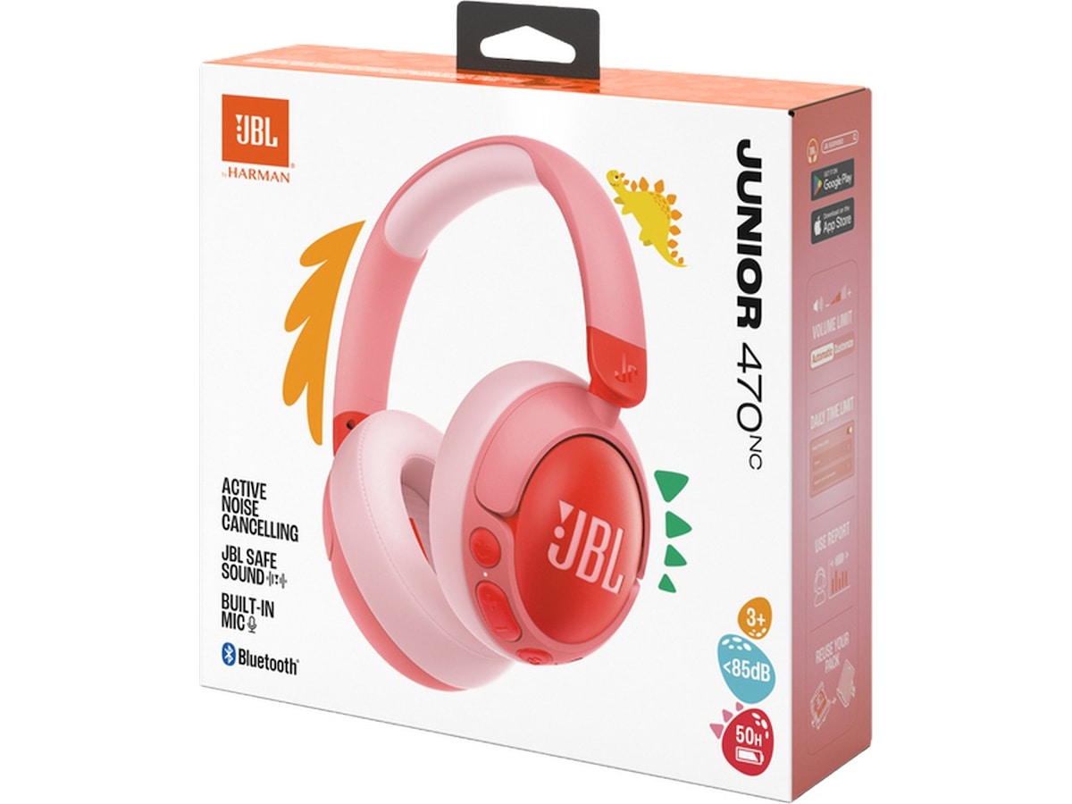 JBL Junior 470NC trådløse hovedtelefoner, over-ear (rosa) Høretelefoner