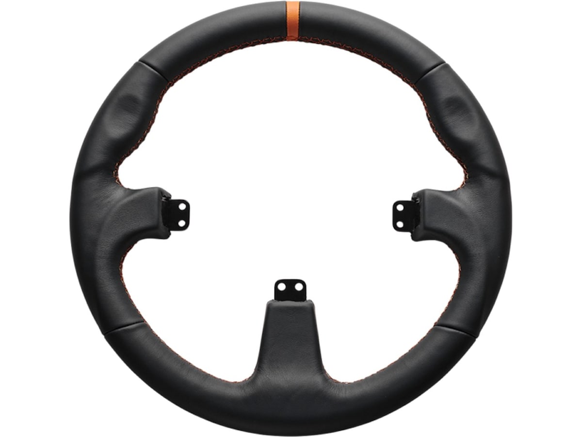 Asetek rund læderratkrans (sort) Rat og pedaler