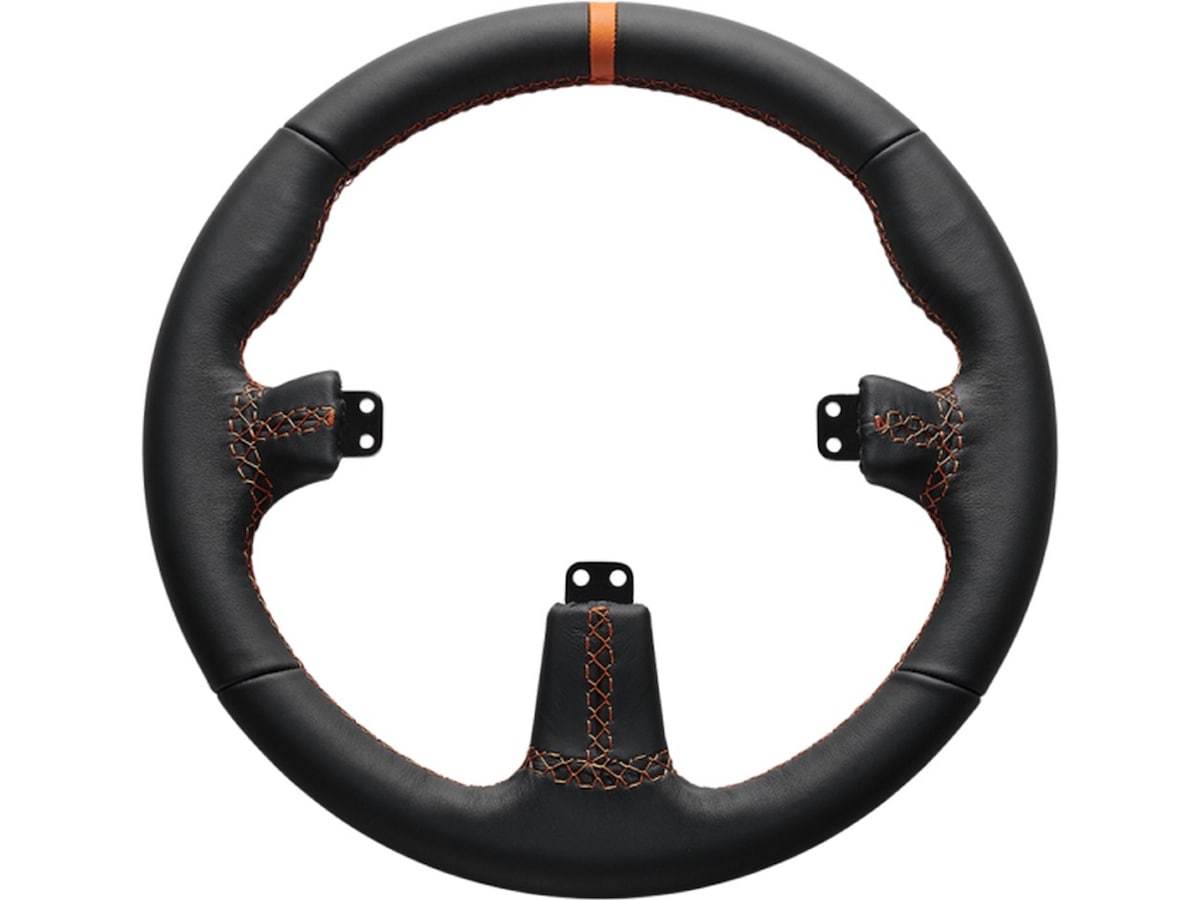 Asetek rund læderratkrans (sort) Rat og pedaler