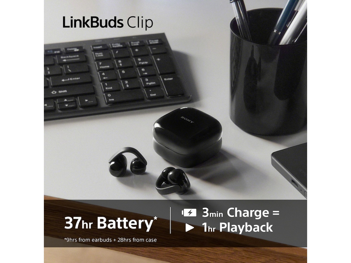 Sony LinkBuds Clip åbne øretelefoner (gråbeige) Høretelefoner