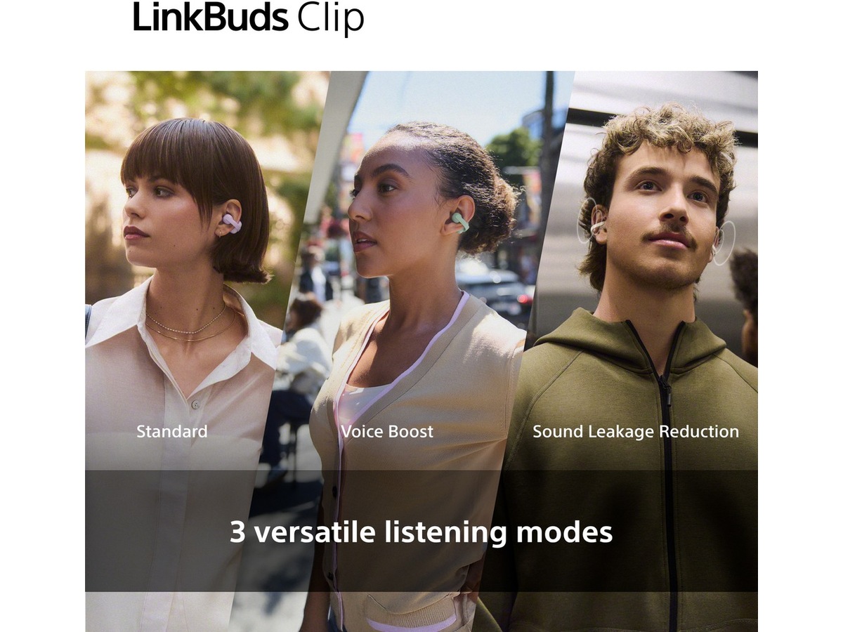 Sony LinkBuds Clip åbne øretelefoner (sort) Høretelefoner