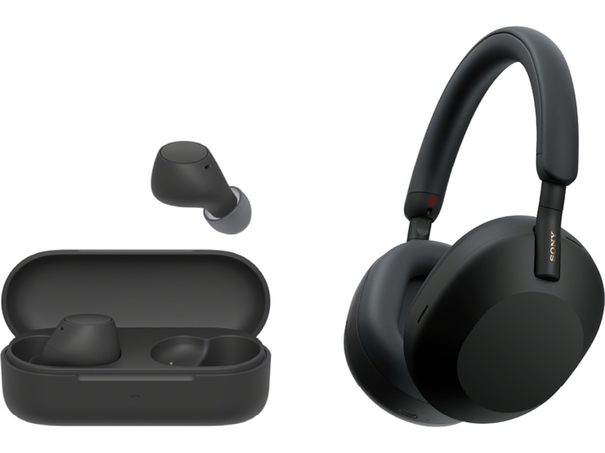 Sony WH-1000XM5 trådløse hovedtelefoner, over-ear (sort) + WF-510 ørepropper Høretelefoner