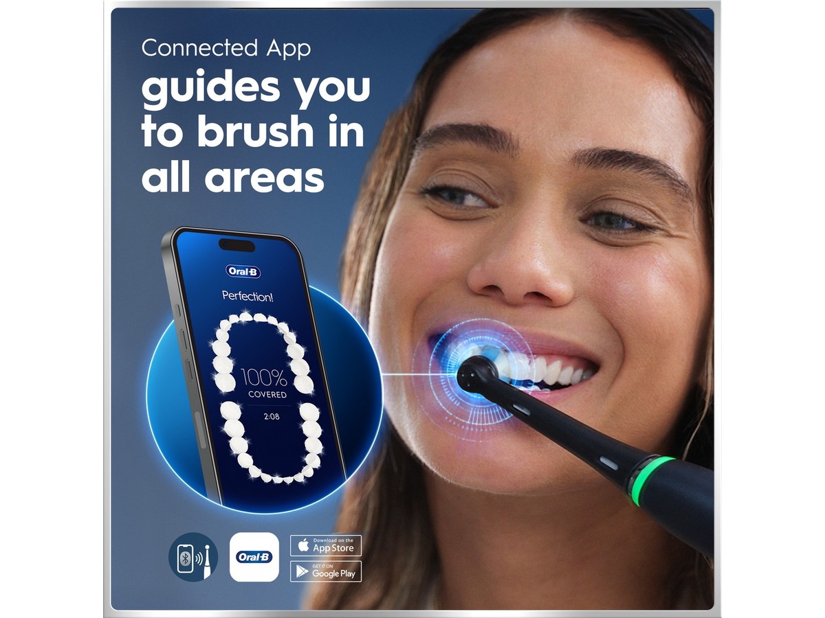 Oral-B iO6 elektrisk tandbørste (sort og lyserød) Tilbehør til tandpleje