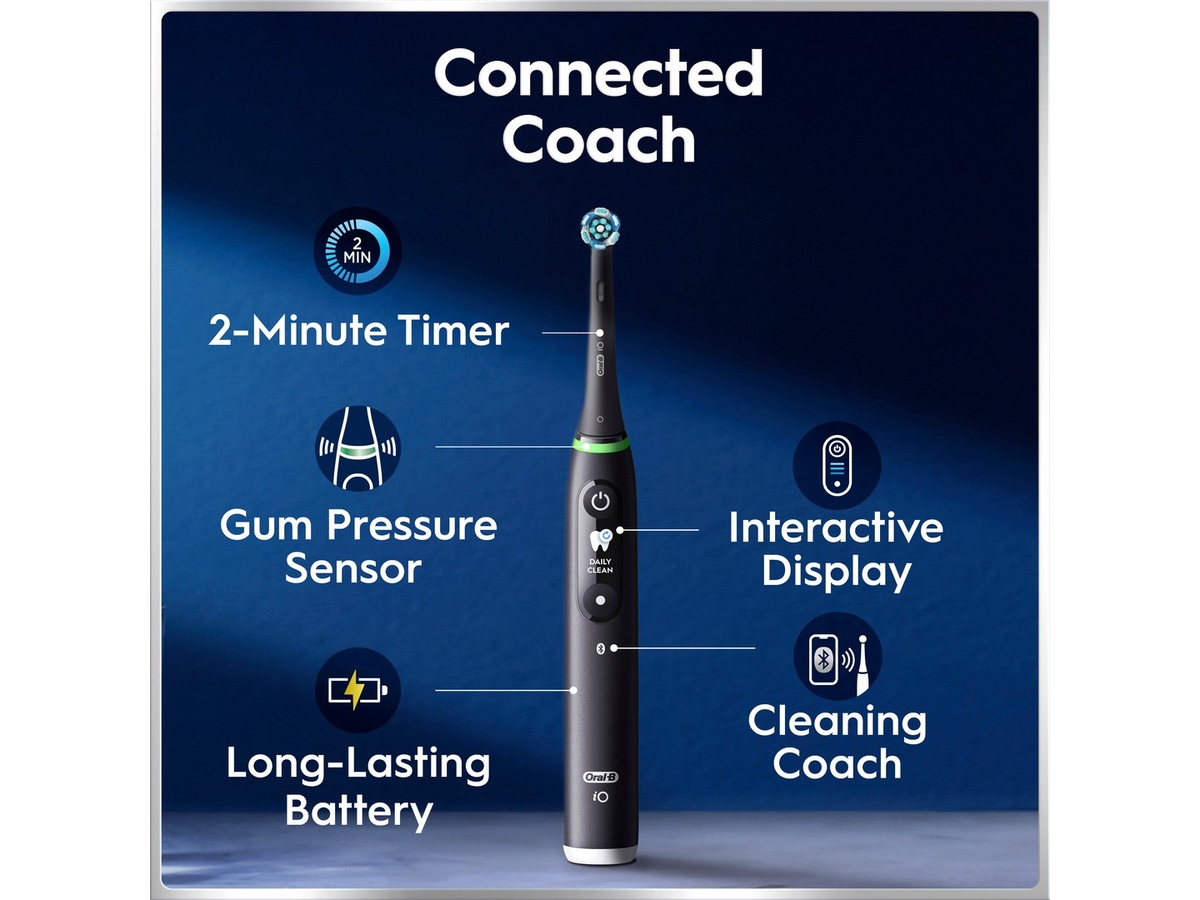 Oral-B iO6 elektrisk tandbørste (sort og lyserød) Tilbehør til tandpleje