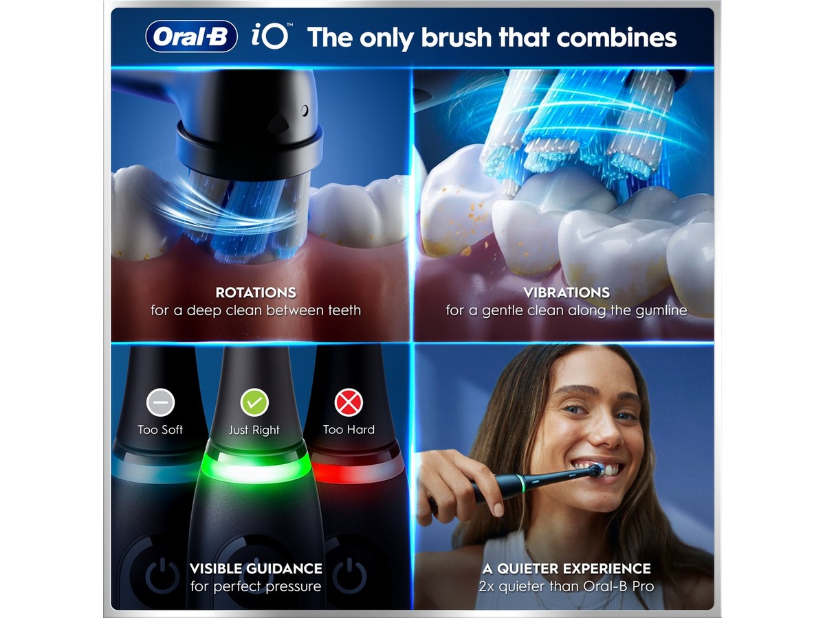 Oral-B iO6 elektrisk tandbørste (sort og lyserød) Tilbehør til tandpleje