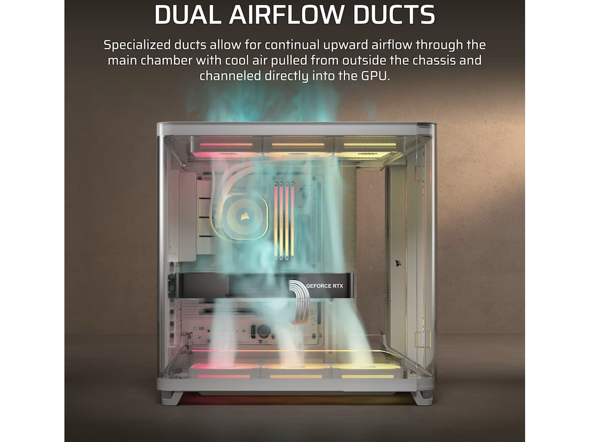 Corsair AIR 5400 LX-R RGB iCUE LINK Triple Chamber Mid Tower (hvid) Midi Tower