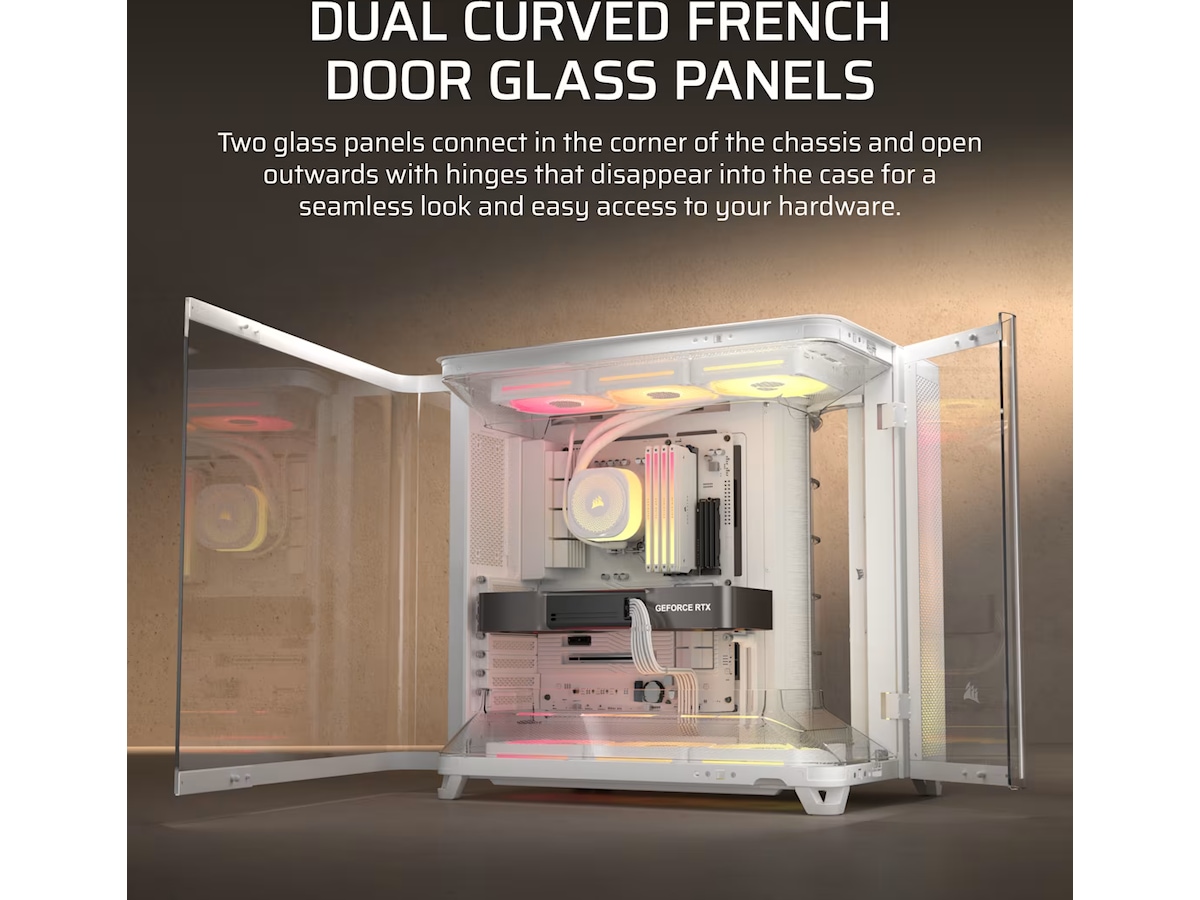 Corsair AIR 5400 LX-R RGB iCUE LINK Triple Chamber Mid Tower (hvid) Midi Tower