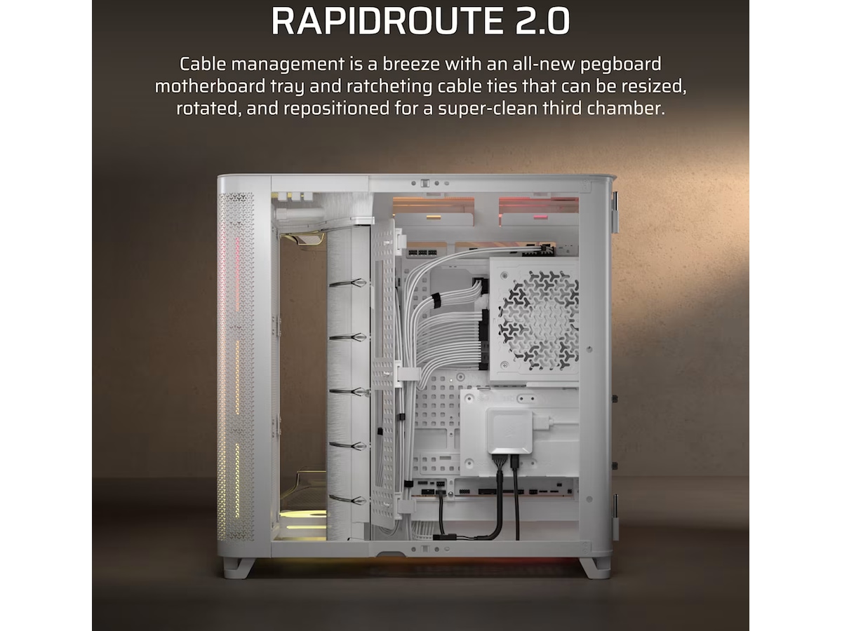 Corsair AIR 5400 LX-R RGB iCUE LINK Triple Chamber Mid Tower (hvid) Midi Tower