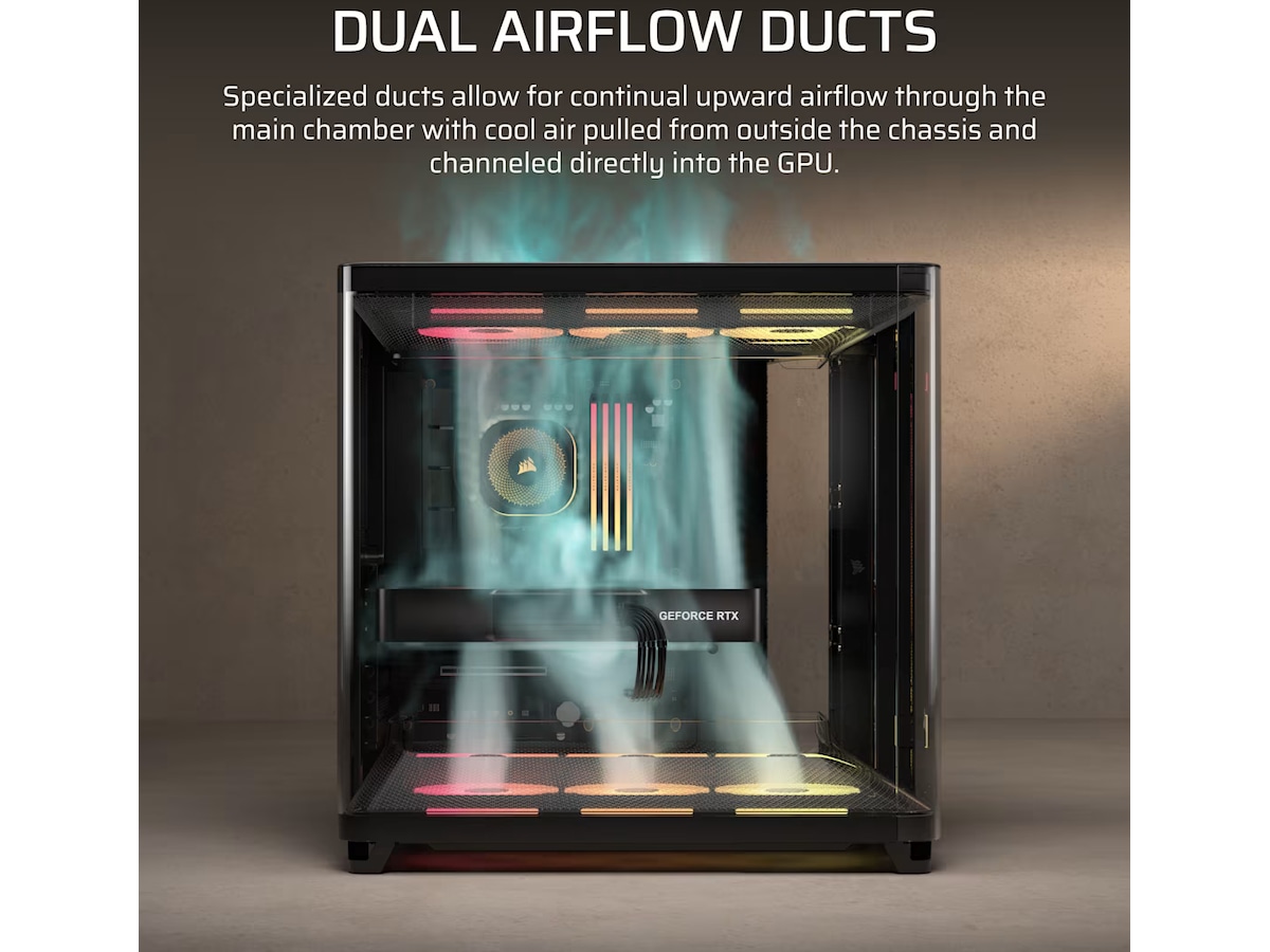 Corsair AIR 5400 LX-R RGB iCUE LINK Triple Chamber Mid Tower (sort) Midi Tower