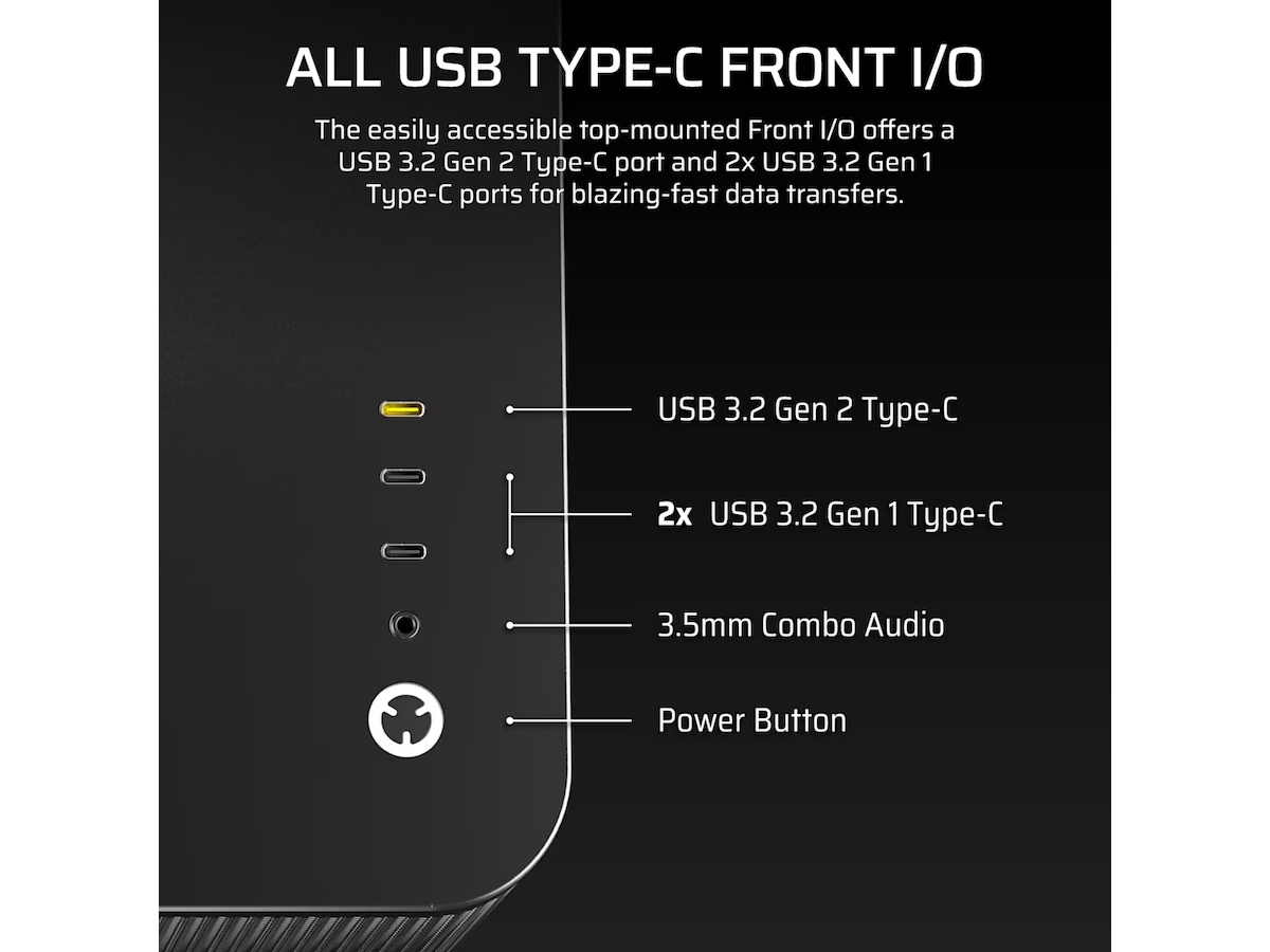 Corsair AIR 5400 LX-R RGB iCUE LINK Triple Chamber Mid Tower (sort) Midi Tower