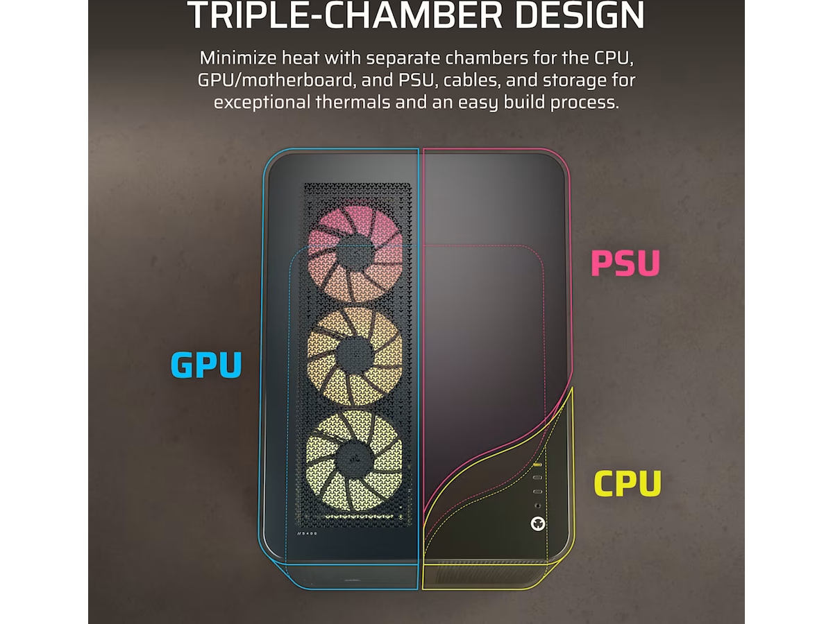 Corsair AIR 5400 RS-R ARGB Triple Chamber Mid Tower (sort) Midi Tower