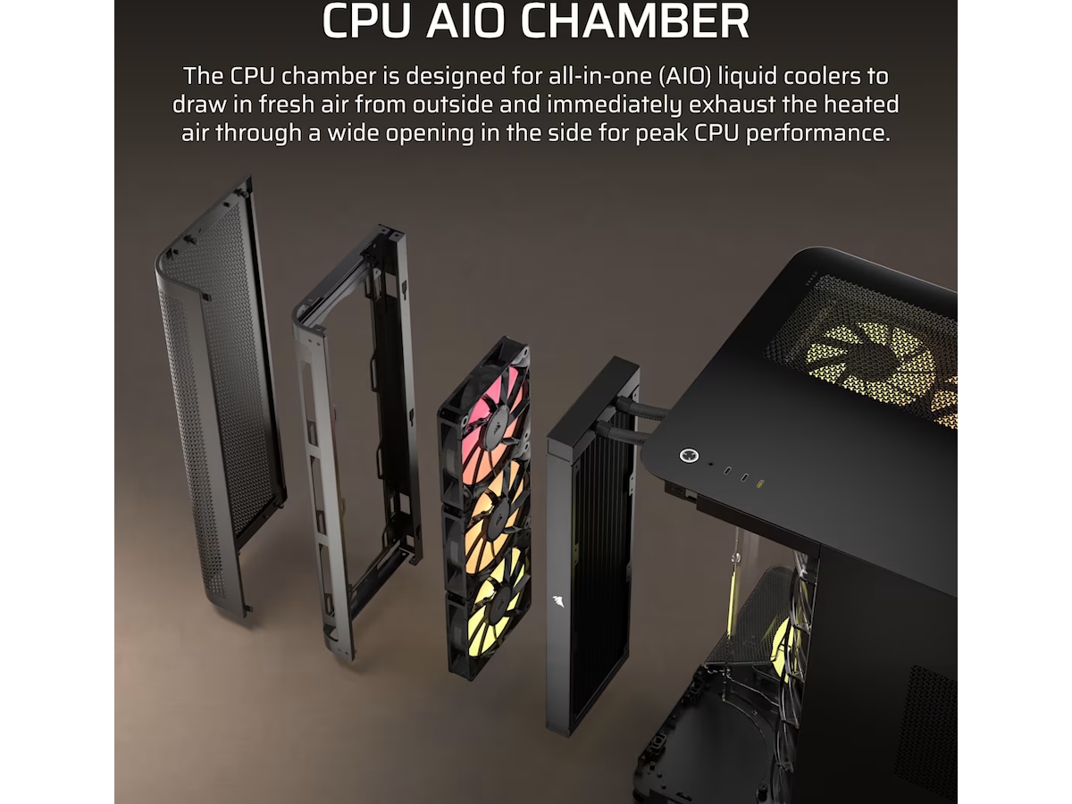 Corsair AIR 5400 RS-R ARGB Triple Chamber Mid Tower (sort) Midi Tower