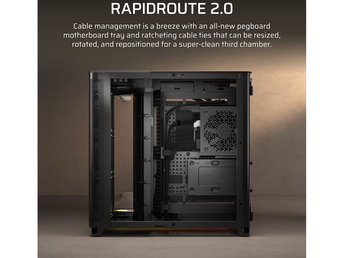 Corsair AIR 5400 RS-R ARGB Triple Chamber Mid Tower (sort) Midi Tower