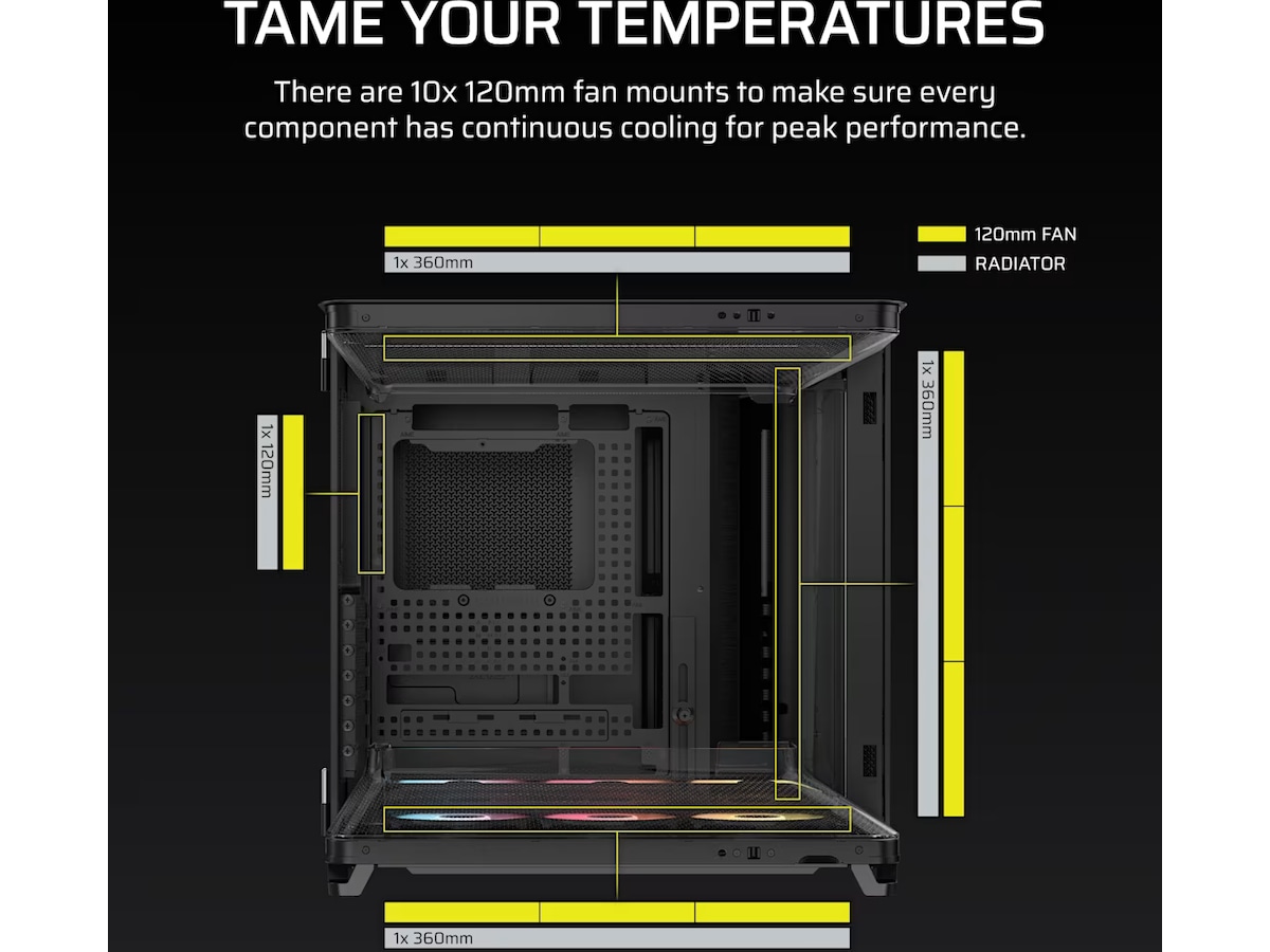 Corsair AIR 5400 RS-R ARGB Triple Chamber Mid Tower (sort) Midi Tower