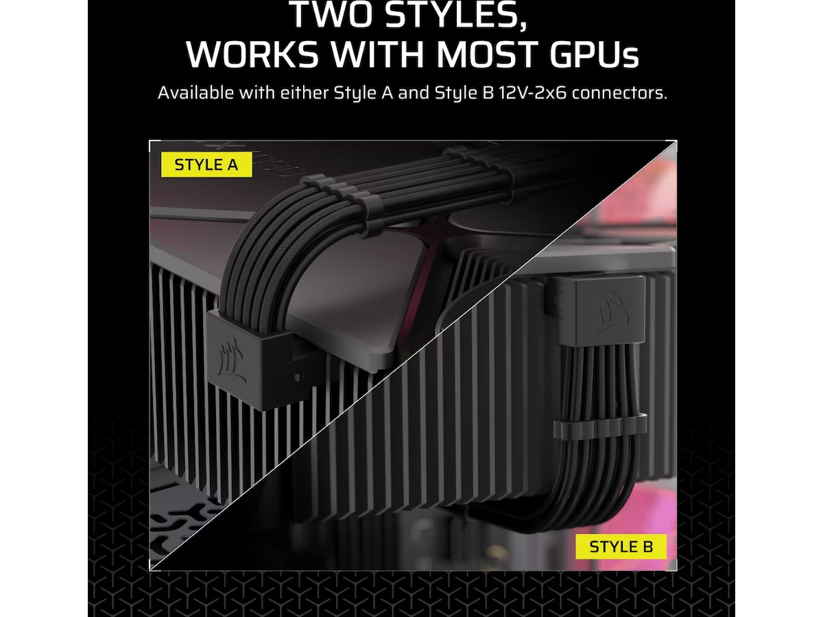 Corsair Typ 4 PSU 90° 12V-2x6 Stil A Kabel Tilbehør