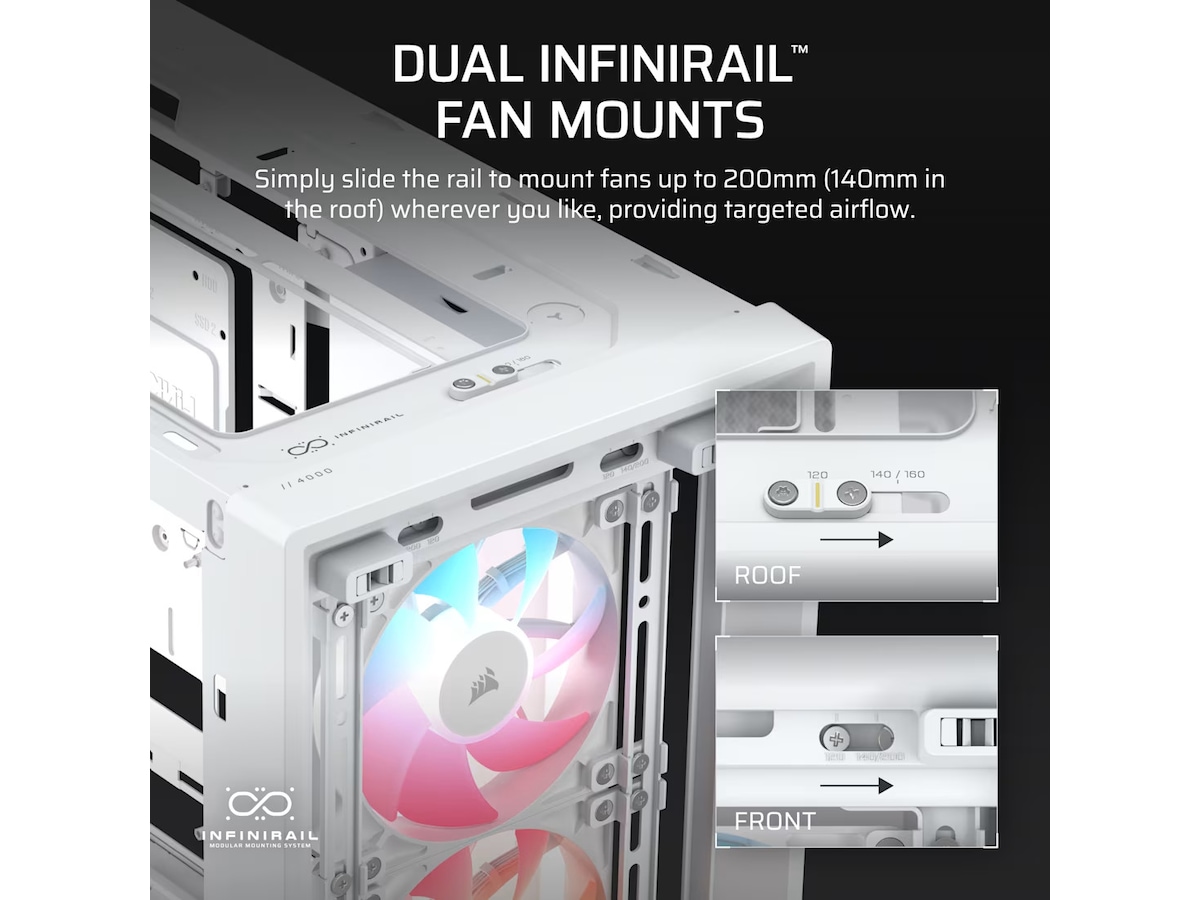 Corsair Frame 4000D LCD RS Performance mid tower (hvid) Midi Tower