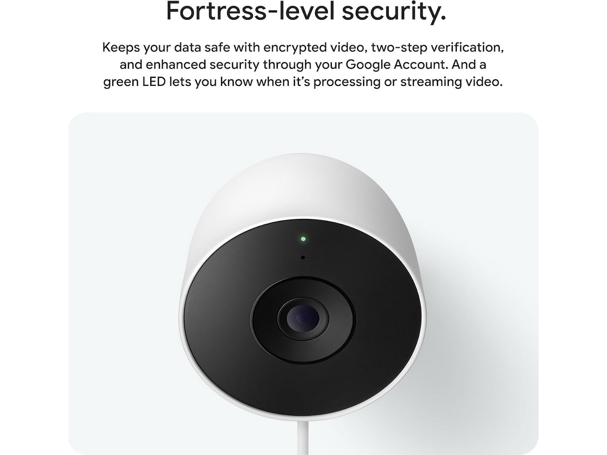 Google Nest Cam udendørs 2. gen (med ledning, hvid) Overvågningskameraer