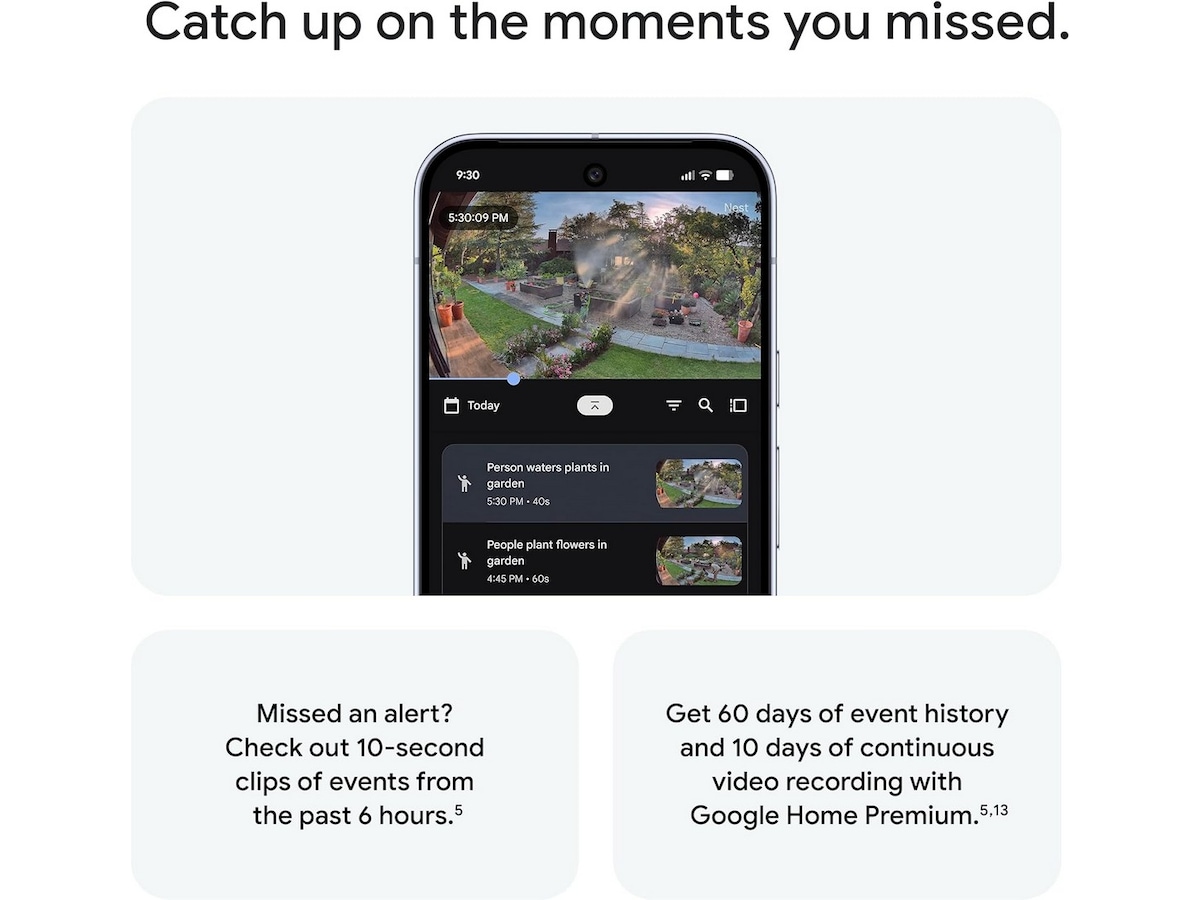 Google Nest Cam udendørs 2. gen (med ledning, hvid) Overvågningskameraer