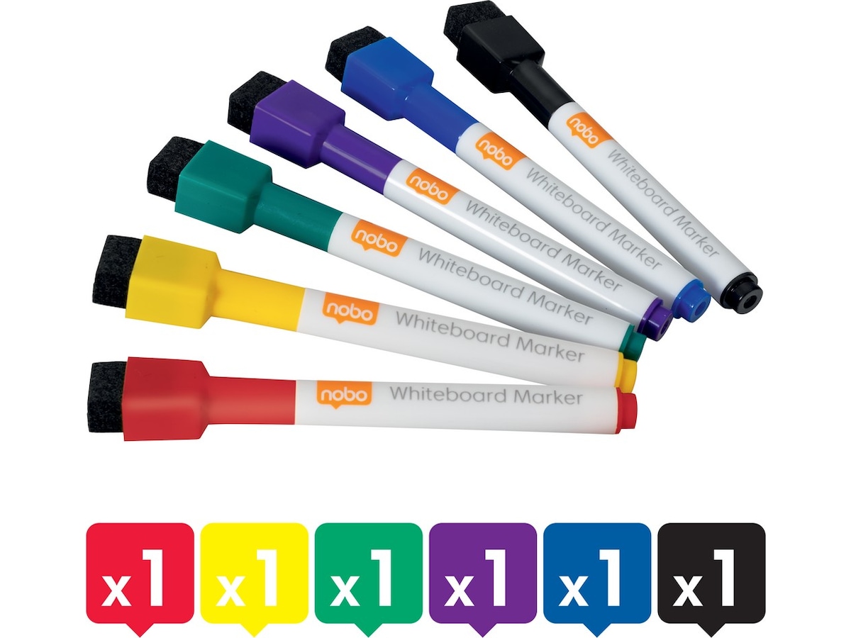 Nobo Whiteboard marker Mini assorteret 6 farver Whiteboards