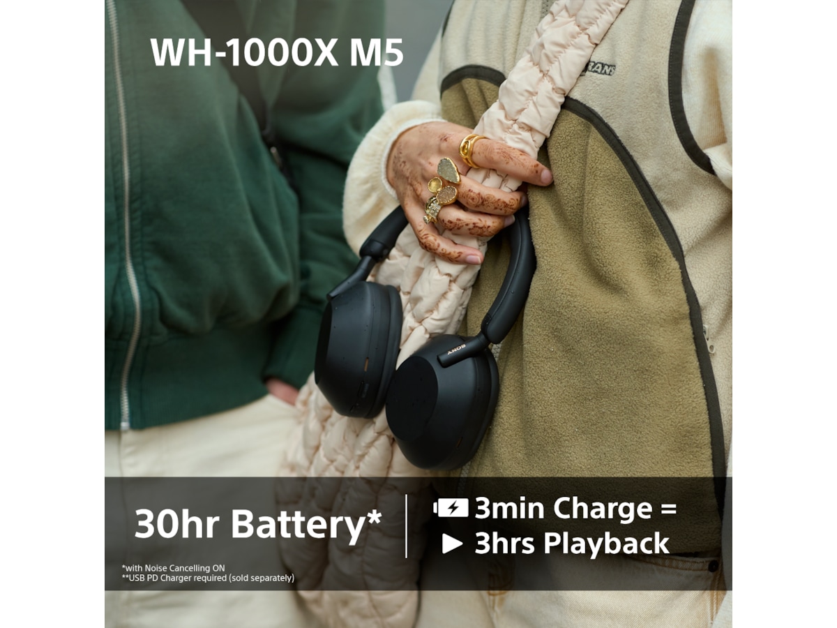 Sony WH-1000XM5 Trådløse høretelefoner, Over-Ear (sort) Høretelefoner
