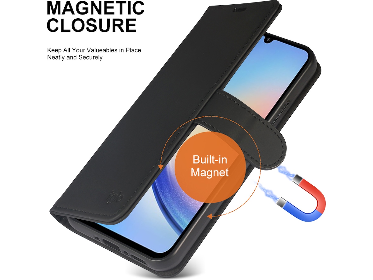 iiglo Galaxy A34 5G Wallet Cover (sort) Mobilcover