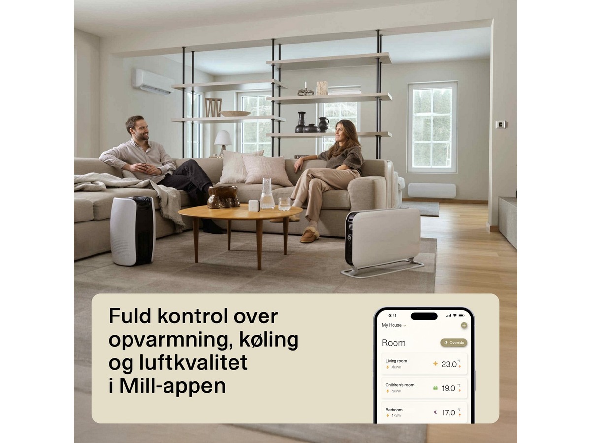 Mill Max WiFi gulvovn 1500W (hvid) Radiatorer