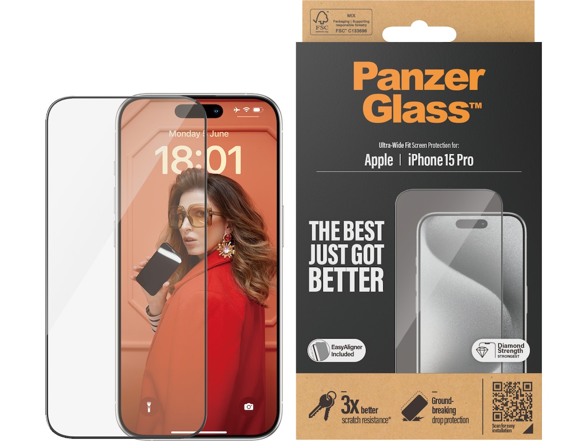Panzerglass iPhone 15 Pro Skærmbeskytter Skærmbeskyttelse mobiltelefon