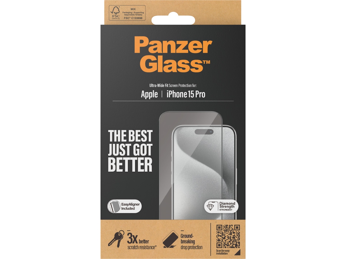 Panzerglass iPhone 15 Pro Skærmbeskytter Skærmbeskyttelse mobiltelefon