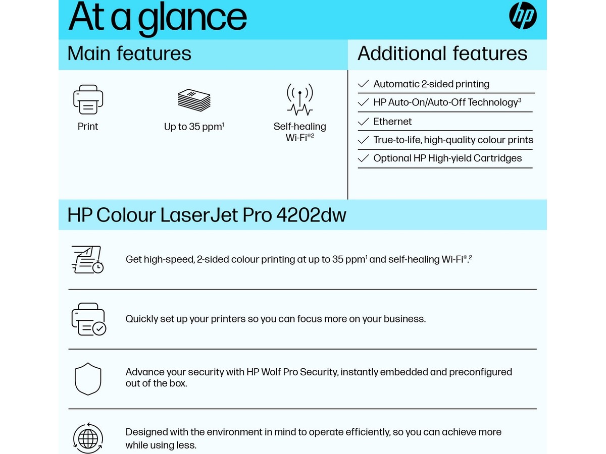 HP Color LaserJet Pro 4202dw laserprinter Printere